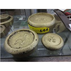 Set of 4 Vintage Cast Metal Weights