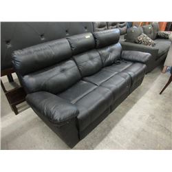 New Black Bonded Leather Power Reclining Sofa