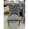 Image 1 : New Button Tufted Fabric Upholstered Dining Chair
