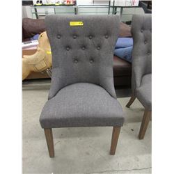 New Button Tufted Fabric Upholstered Dining Chair