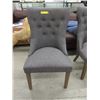 Image 1 : New Button Tufted Fabric Upholstered Dining Chair