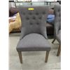 Image 1 : New Button Tufted Fabric Upholstered Dining Chair