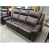 Image 1 : New Amax Leather Brown Power Reclining Sofa