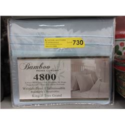 New King Size 4 Piece Bamboo Sheet Set - Blue