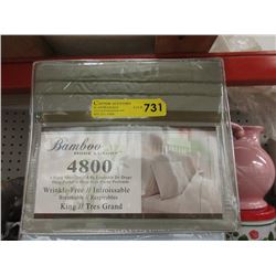New King Size 4 Piece Bamboo Sheet Set - Green