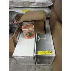 2 New Levico Light Fixtures & Ceramic Planters