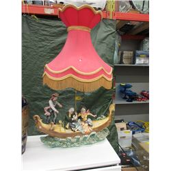 Large Vintage Ceramic Lamp with Shade
