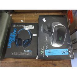 Virtual Reality Glasses & Sades Gaming Headset