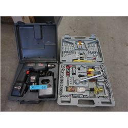 Partial Socket Tool Set & Cordless Drill