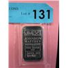 Image 1 : 1 Oz. .999 Fine Silver Johnson Matthey Bar