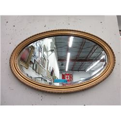 Oval Beveled Edge Gold Gilt Framed Mirror