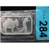 Image 1 : 1 Oz. Silver Miner/Mule motif .999 Silver Bar