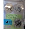 Image 1 : Three Silver Clad Rounds with Bit Coin Design