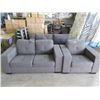 Image 1 : 3 Piece Grey Upholstered Sofa Set - Floor Model