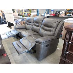 New 82" Brown Leather Manual Reclining Sofa