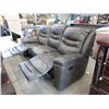 Image 1 : New 82" Brown Leather Manual Reclining Sofa