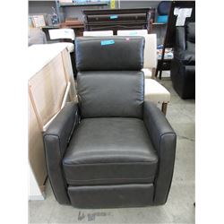 New Grey Leather Power Reclining Swivel Chair