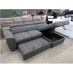 New Fabric Upholstered Chaise Sofa Bed