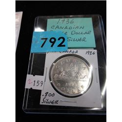 1936 Canadian Silver Dollar Coin - .800 Silver