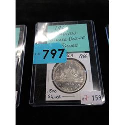 1966 Canadian Silver Dollar Coin - .800 Silver