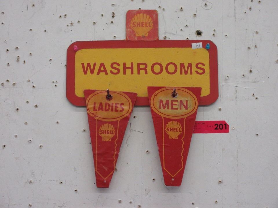 Vintage Shell Station Washroom Sign