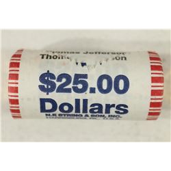 $25 ROLL OF 2007 THOMAS JEFFERSON PRESIDENTIAL $'S