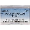 Image 3 : 1981-S TYPE I JEFFERSON NICKEL PCGS PR69 DCAM