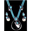Image 2 : Signed Navajo Elk Ivory & Turquoise Jewelry Set