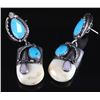 Image 9 : Signed Navajo Elk Ivory & Turquoise Jewelry Set