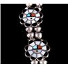 Image 4 : Zuni Sunface Inlaid Squash Blossom Necklace & Ring