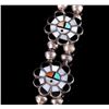 Image 5 : Zuni Sunface Inlaid Squash Blossom Necklace & Ring