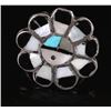 Image 9 : Zuni Sunface Inlaid Squash Blossom Necklace & Ring
