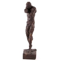 Unique Bronze-Colored Male Figure Nude Sculpture