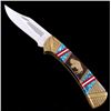 Image 1 : Navajo Dave Yellowhorse Buck Inlaid Knife in Box