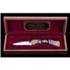 Image 3 : Navajo Dave Yellowhorse Buck Inlaid Knife in Box