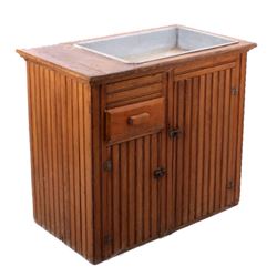 Primitive Unique Bead Board Dry Sink Cabinet c1800