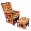 Image 1 : Towne Square Oak Glider Rocking Chair w/ Footstool