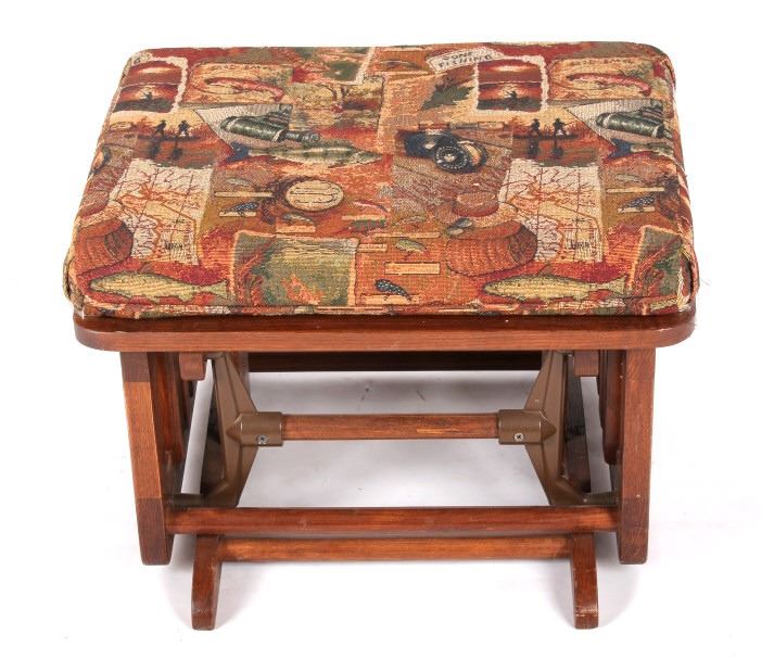 Towne Square Oak Glider Rocking Chair w/ Footstool