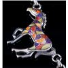 Image 3 : Signed Zuni Sterling Inlaid Mosaic Horse Necklace