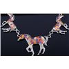 Image 5 : Signed Zuni Sterling Inlaid Mosaic Horse Necklace