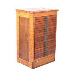 Early Art Nouveau Typeset Oak Cabinet c. 1890-1910