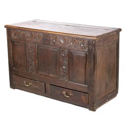 Jacobean Hand Carved Blanket Chest c. 1820