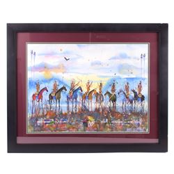 Original Watercolor by Crow Native Leland Stewart