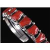 Image 5 : Signed Navajo Heavy Sterling & Branch Coral Cuff