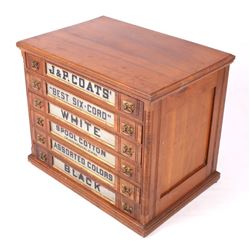 J&P Coats Antique Cherry Wood Spool Cabinet 1890