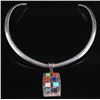 Image 1 : Signed Navajo Inlaid Multi-Stone Collar Necklace
