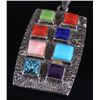 Image 2 : Signed Navajo Inlaid Multi-Stone Collar Necklace