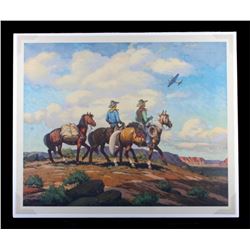 Till Goodan Westward Ho Cowboy Lithograph c. 1939