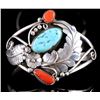 Image 2 : Signed Navajo Floral Sterling & Multistone Cuff