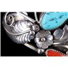 Image 5 : Signed Navajo Floral Sterling & Multistone Cuff